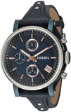 Fossil Boyfriend Sport Chronograph Blue Dial Blue Leather Strap Watch for Women - ES4113 Buy Now By Fossil