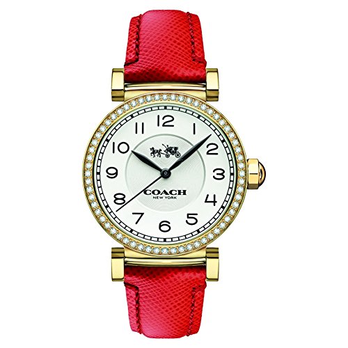 Coach Madison White Dial Red Leather Strap Watch for Women - 14502400 Buy Now By Coach