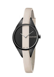 Calvin Klein Rebel Cream Black Dial Cream Leather Strap Watch for Women - K8P237X1 Buy Now By Calvin Klein