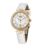 Tissot T Lady Flamingo Mother of Pearl White Dial White Leather Strap Watch For Women - T094.210.26.111.01 Buy Now By Tissot