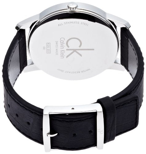 Calvin Klein City Date Silver Dial Black Leather Strap Watch for Men - K2G2G1C6 Buy Now By Calvin Klein