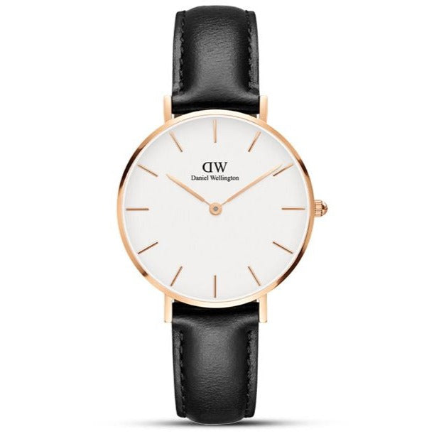 Daniel Wellington Petite Sheffield White Dial Black Leather Strap Watch For Women - DW00100174 Buy Now By Daniel Wellington