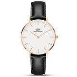 Daniel Wellington Petite Sheffield White Dial Black Leather Strap Watch For Women - DW00100174 Buy Now By Daniel Wellington