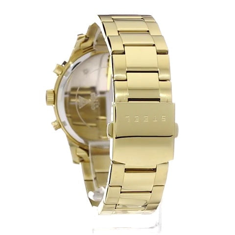 Guess Atlas Chronograph Gold Dial Gold Steel Strap Watch For Men - W0668G4 Buy Now By Guess
