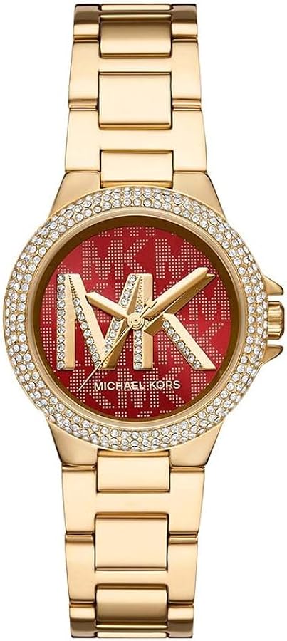 Michael Kors Camille Analog Red Dial Gold Steel Strap Watch For Women - MK7196 Buy Now By Michael Kors