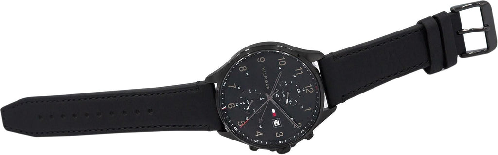 Tommy Hilfiger West Chronograph Black Dial Black Leather Strap Watch For Men - 1791711 Buy Now By Tommy Hilfiger
