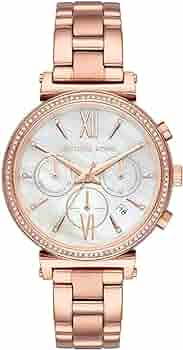 Michael Kors Sofie Chronograph Mother of Pearl White Dial Rose Gold Steel Strap Watch For Women - MK6576 Buy Now By Michael Kors