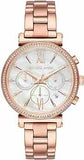 Michael Kors Sofie Chronograph Mother of Pearl White Dial Rose Gold Steel Strap Watch For Women - MK6576 Buy Now By Michael Kors