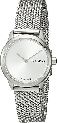 Calvin Klein Minimal White Dial Silver Mesh Bracelet Watch for Women - K3M231Y6 Buy Now By Calvin Klein