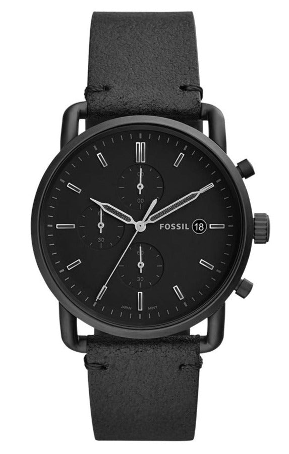 Fossil Commuter Black Dial Black Leather Strap Watch for for Men - FS5504 Buy Now By Fossil