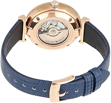 Emporio Armani Gianni T-Bar Analog Silver Dial Blue Leather Strap Watch For Women - AR60020 Buy Now By Emporio Armani