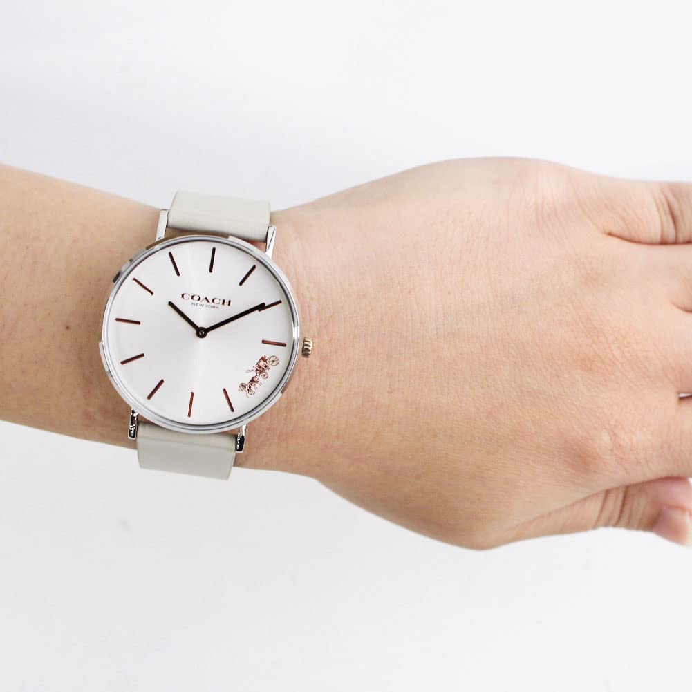 Coach Perry White Dial Pink Leather Strap Watch for Women - 14503118 Buy Now By Coach