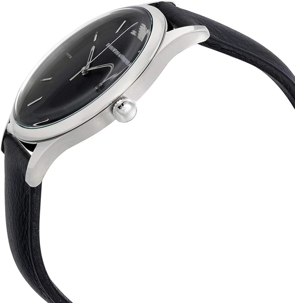 Emporio Armani Lambda Classic Quartz Black Dial Black Leather Strap Watch For Men - AR11020 Buy Now By Emporio Armani