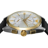 Emporio Armani Claudio Chronograph Silver Dial Black Leather Strap Watch For Men - AR11498 Buy Now By Emporio Armani