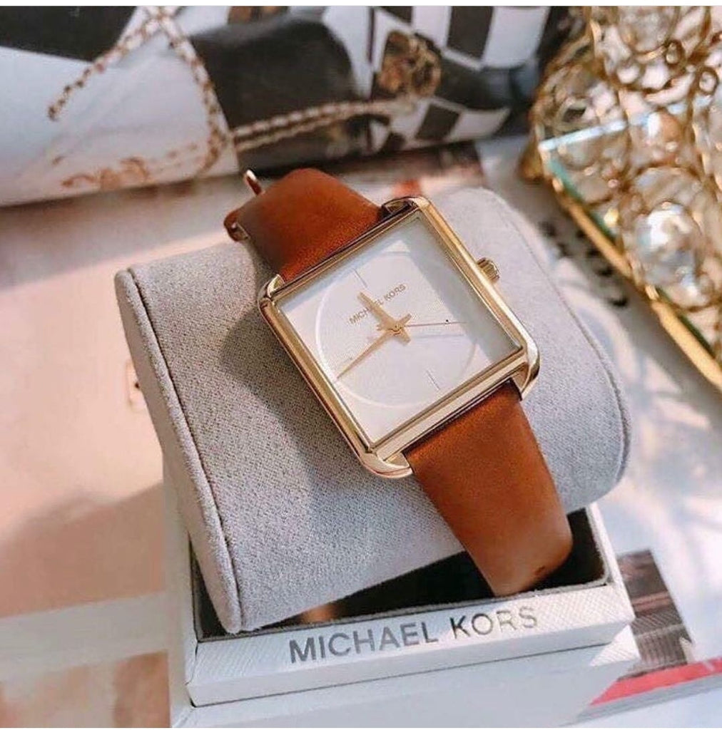 Michael Kors Lake White Dial Brown Leather Strap Watch For Women - MK2584 Buy Now By Michael Kors