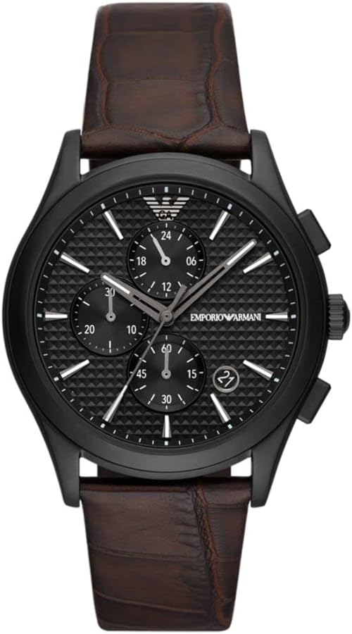 Emporio Armani Paolo Chronograph Black Dial Brown Leather Strap Watch For Men - AR11549 Buy Now By Emporio Armani