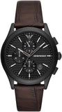 Emporio Armani Paolo Chronograph Black Dial Brown Leather Strap Watch For Men - AR11549 Buy Now By Emporio Armani