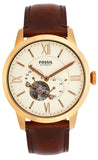 Fossil Townsman Beige Dial Brown Leather Strap Watch for Men - ME3105 Buy Now By Fossil