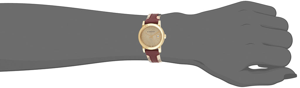 Burberry Heritage Nova Gold Dial Haymarket Red Leather Strap Watch for Women - BU9111 Buy Now By Burberry