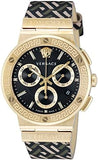 Versace Greca Chronograph Black Dial Brown Leather Strap Watch For Men - VEZ900621 Buy Now By Versace