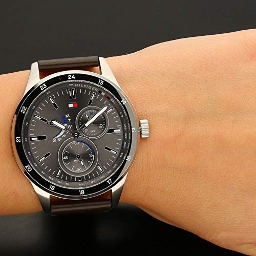 Tommy Hilfiger Austin Grey Dial Brown Leather Strap Watch for Men - 1791637 Buy Now By Tommy Hilfiger