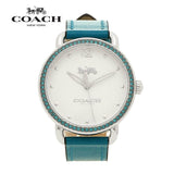 Coach Delancey White Dial Turquoise Leather Strap Watch for Women - 14502884 Buy Now By Coach