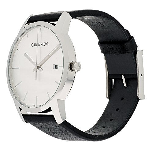 Calvin Klein City White Dial Black Leather Strap Watch for Men - K2G2G1CD Buy Now By Calvin Klein