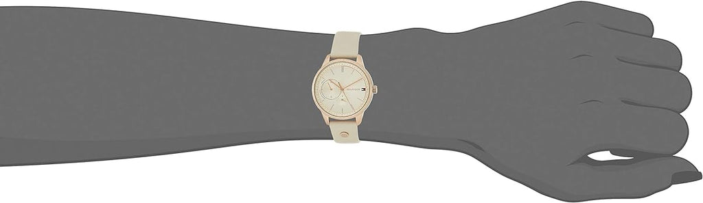 Tommy Hilfiger Brooke Quartz White Dial Cream Leather Strap Watch for Women - 1782022 Buy Now By Tommy Hilfiger
