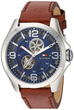 Tommy Hilfiger Bruce Analog Blue Dial Brown Leather Strap Watch for Men - 1791278 Buy Now By Tommy Hilfiger
