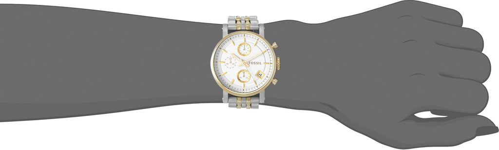 Fossil Original Boyfriend Analog White Dial Two Tone Steel Strap Watch for Women - ES3746 Buy Now By Fossil