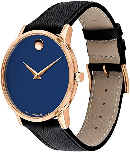 Movado Museum Sport Blue Dial Black Leather Strap Watch for Men - 0607266 Buy Now By Movado