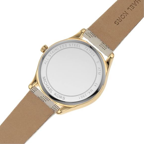 Michael Kors Jaycie Quartz Gold Dial White Leather Strap Watch for Women - MK2861 Buy Now By Michael Kors