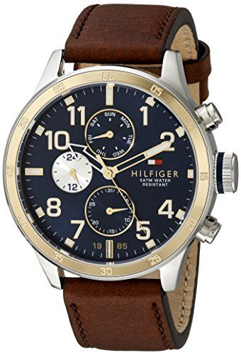 Tommy Hilfiger Sport Multifunction Blue Dial Brown Leather Strap Watch for Men - 1791137 Buy Now By Tommy Hilfiger