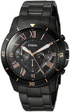 Fossil Grant Sport Chronograph Black Dial Black Steel Strap Watch for Men - FS5374 Buy Now By Fossil
