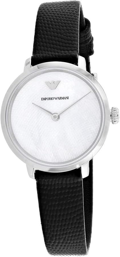 Emporio Armani Modern White Dial Black Leather Strap Watch For Women - AR11159 Buy Now By Emporio Armani