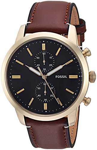 Fossil Townsman Chronograph Black Dial Brown Leather Strap Watch for Men - FS5338 Buy Now By Fossil