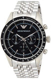 Emporio Armani Tazio Chronograph Black Dial Silver Steel Strap Watch For Men - AR5988 Buy Now By Emporio Armani
