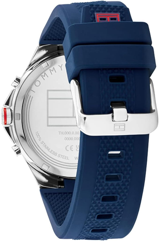 Tommy Hilfiger Justin Chronograph Blue Dial Blue Rubber Strap Watch for Men - 1792057 Buy Now By Tommy Hilfiger