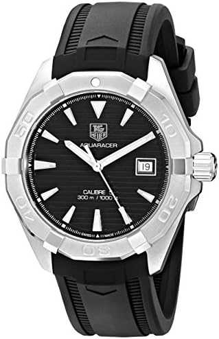 Tag Heuer Aquaracer Automatic Caliber 5 Black Dial Black Rubber Strap Watch for Men - WAY2110.FT8021 Buy Now By Tag Heuer