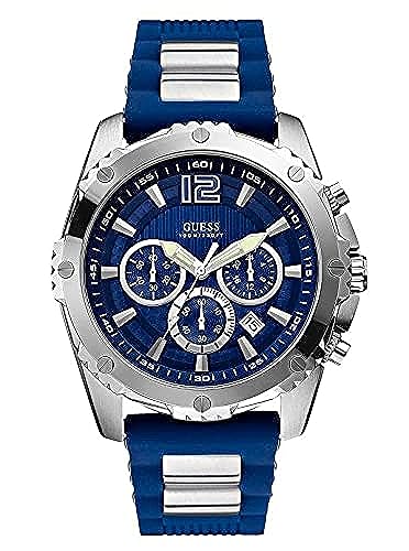 Guess Sport Multifunction Blue Dial Blue Rubber Strap Watch For Men - W0167G3 Buy Now By Guess