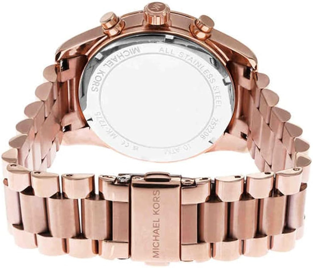Michael Kors Lexington Chronograph Red Dial Rose Gold Steel Strap Watch For Women - MK7275 Buy Now By Michael Kors