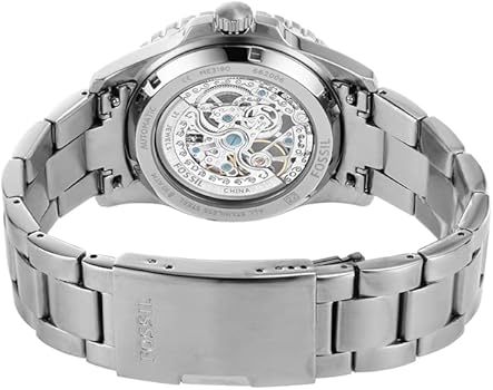 Fossil FB-01 Automatic Skeleton Black Dial Silver Steel Strap Watch for Men - ME3190 Buy Now By Fossil