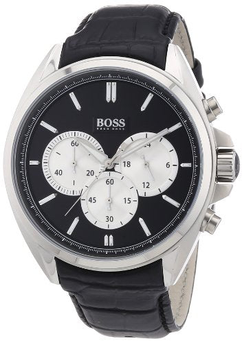 Hugo Boss Driver Black Dial Black Leather Strap Watch for Men - 1512879 Buy Now By Hugo Boss