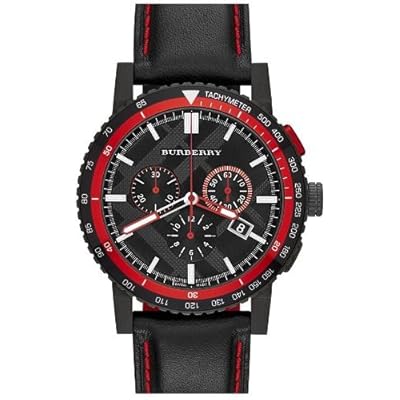 Burberry City Chronograph Black Dial Black Leather Strap Watch for Men - BU9803 Buy Now By Burberry