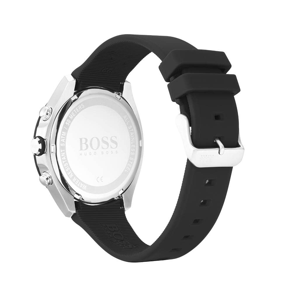 Hugo Boss Volane Grey Dial Black Silicone Strap Watch for Men - 1513953 Buy Now By Hugo Boss