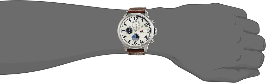 Tommy Hilfiger Jackson Multi-Function Silver Dial Brown Leather Strap Watch for Men - 1791239 Buy Now By Tommy Hilfiger