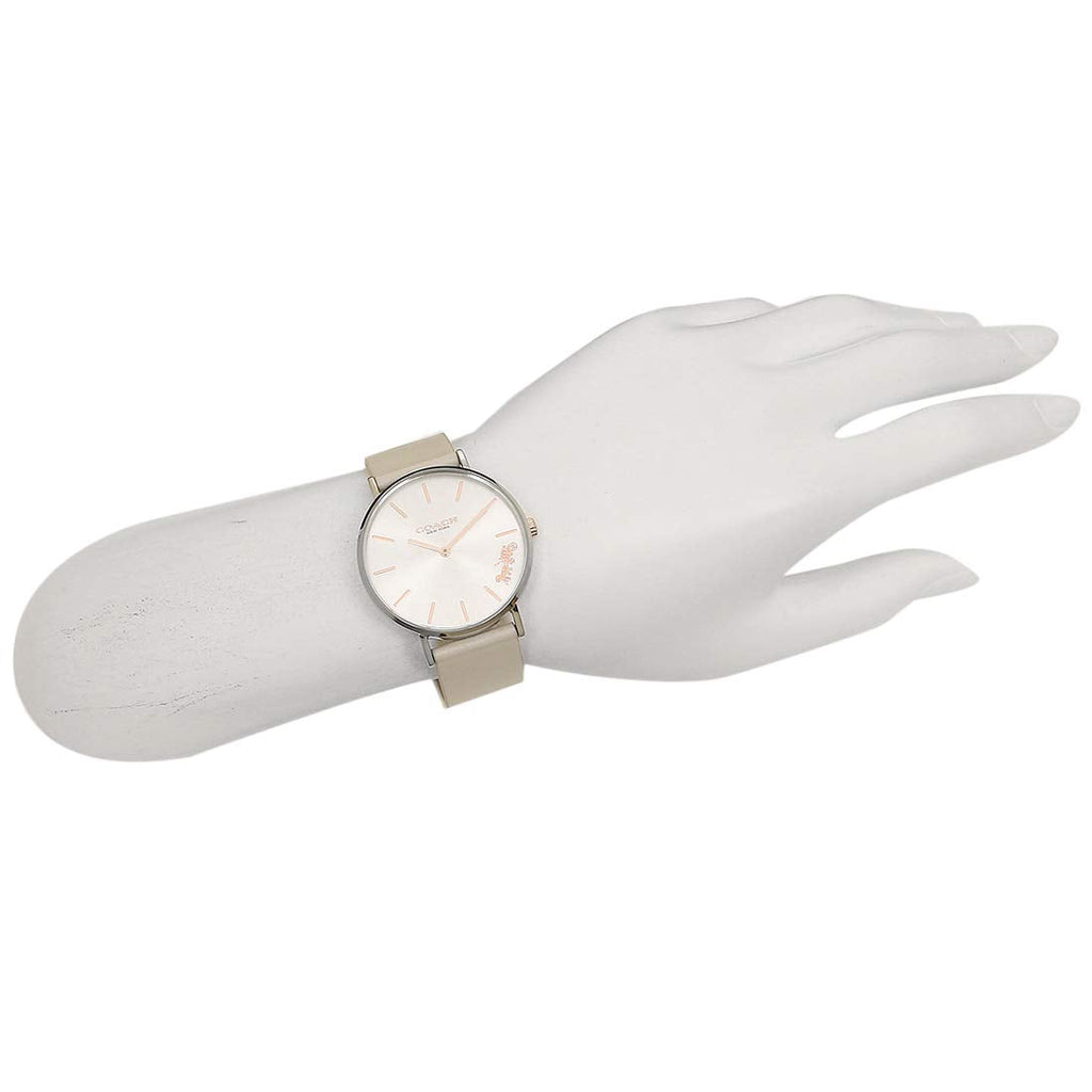 Coach Perry Silver DIal White Leather Strap Watch for Women - 14503116 Buy Now By Coach