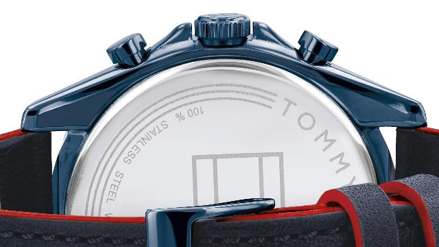 Tommy Hilfiger Parker Chronograph Quartz Blue Dial Blue Leather Strap Watch For Men - 1791839 Buy Now By Tommy Hilfiger