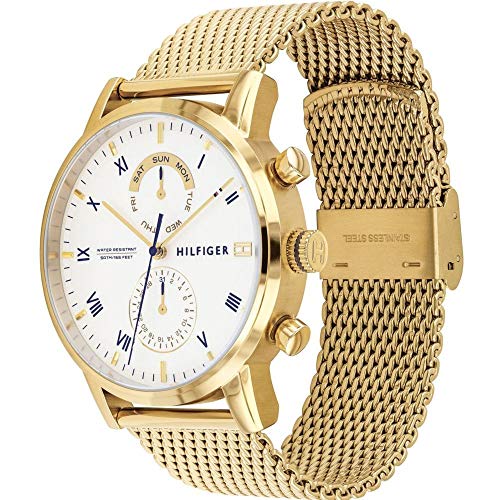 Tommy Hilfiger Kane White Dial Gold Mesh Bracelet Watch for Men - 1710403 Buy Now By Tommy Hilfiger