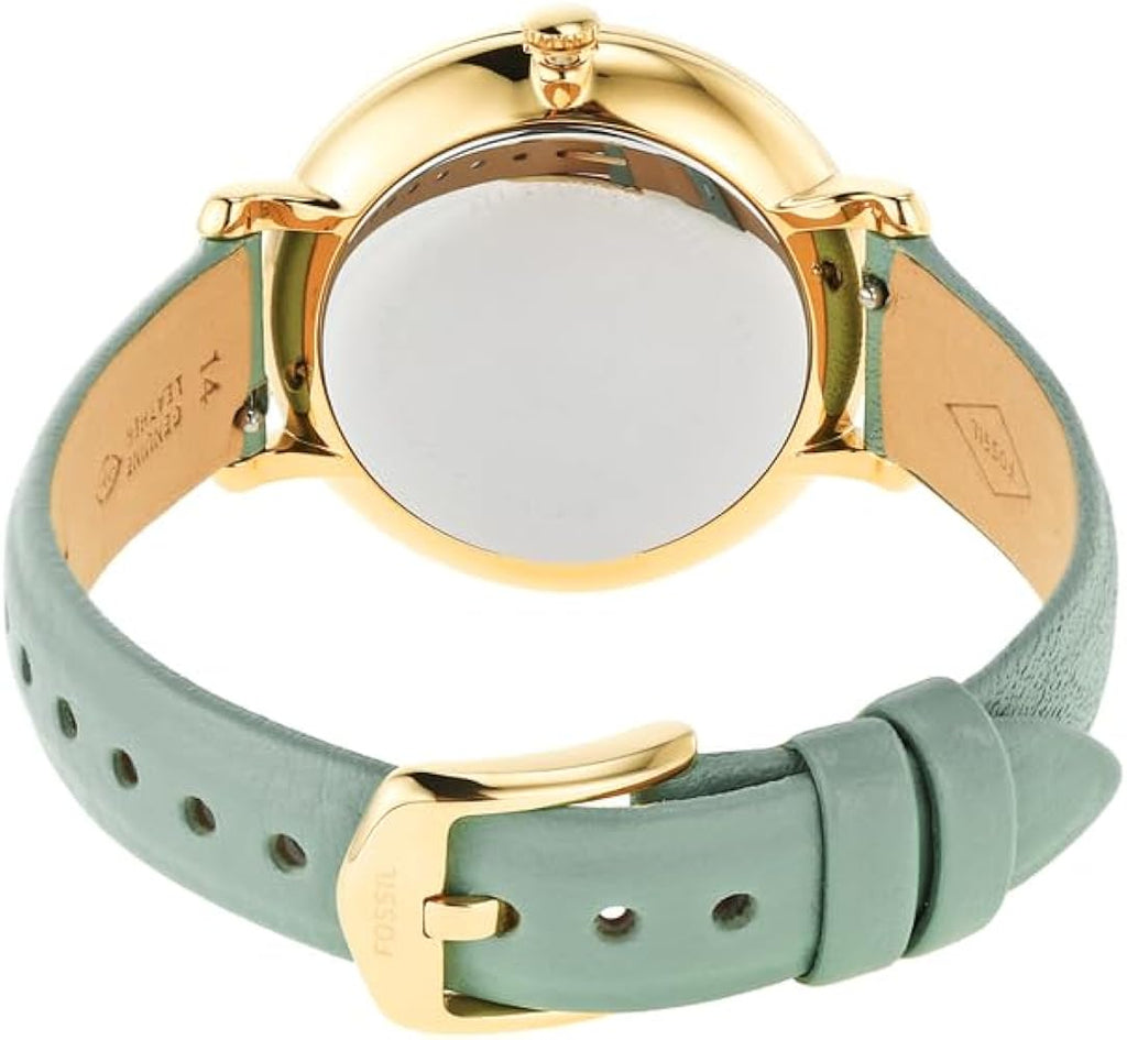 Fossil Jacqueline Analog Moonphase Mother of Pearl White Dial Green Leather Strap Watch for Women - ES5168 Buy Now By Fossil